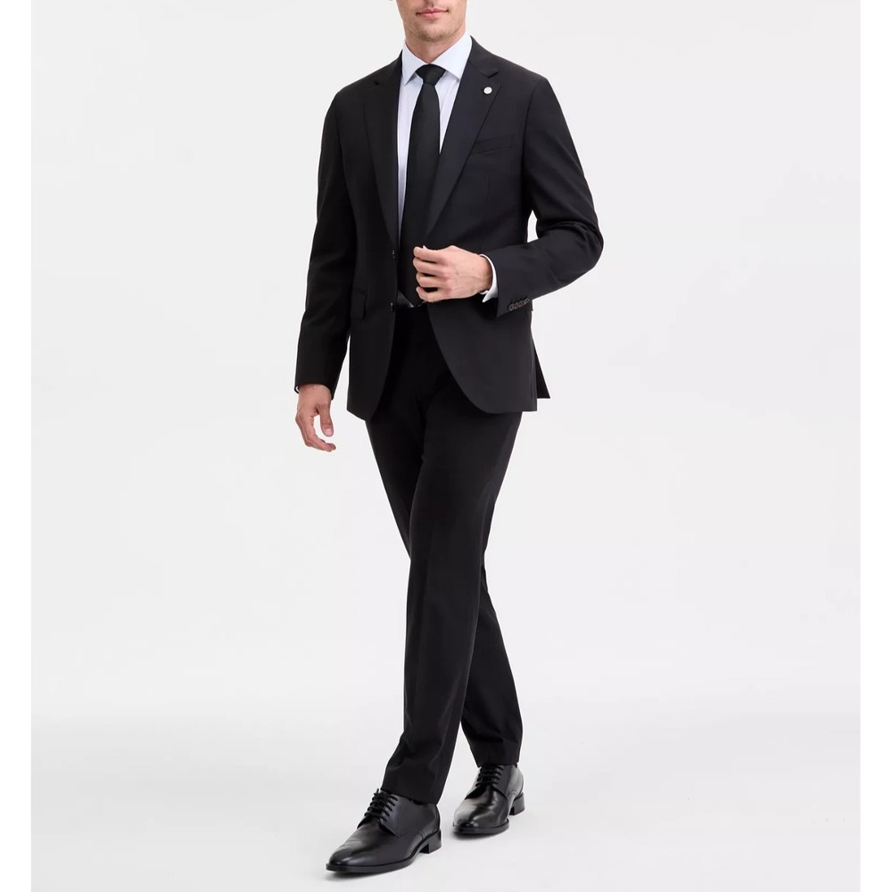 Ted by Ted Baker Men's Modern-Fit Wool-Blend Suit Black 44L 36W 32L
